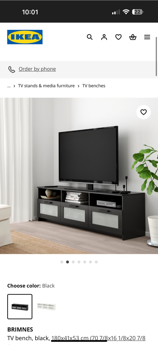 IKEA Brimnes Black TV Bench - photo 2