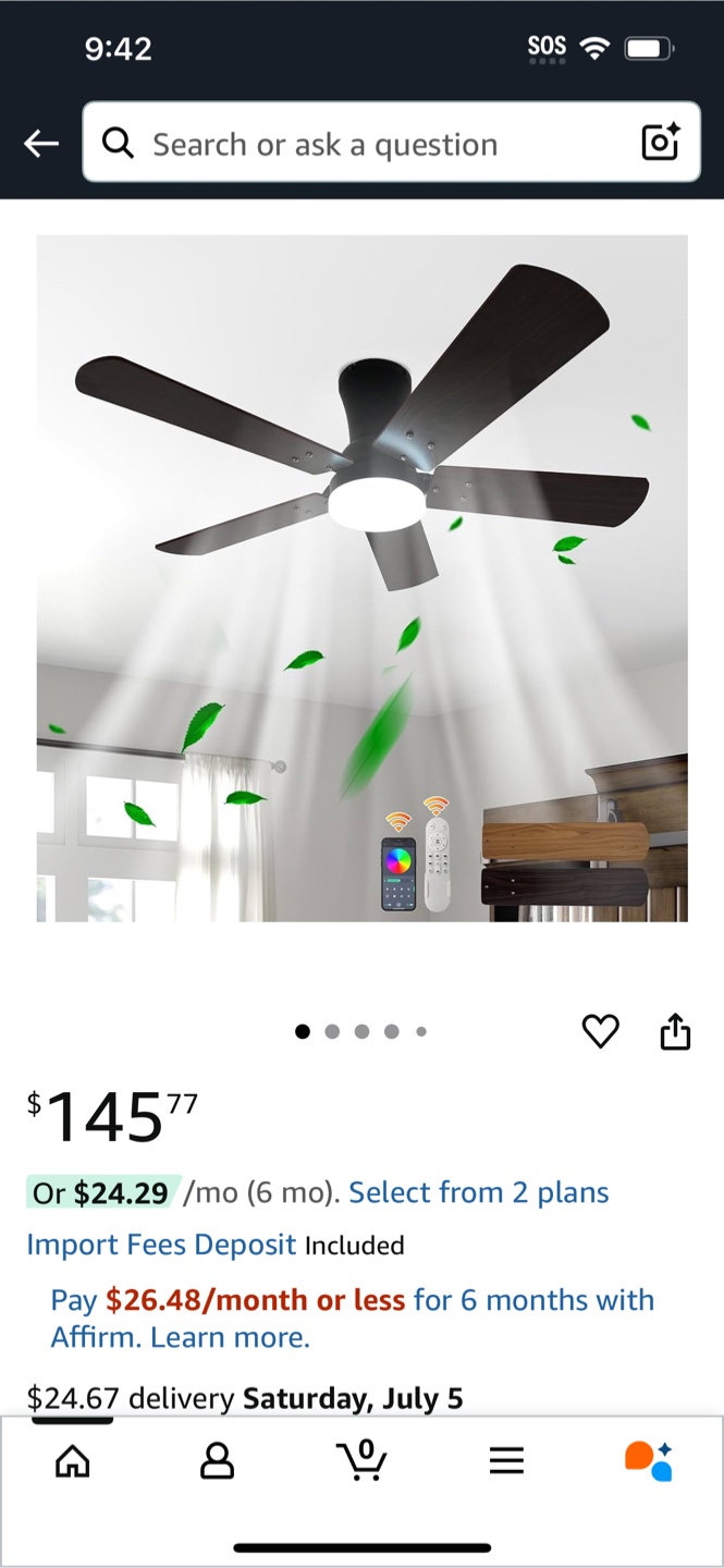 Ceiling Fan with Light Model 8505 Black-46