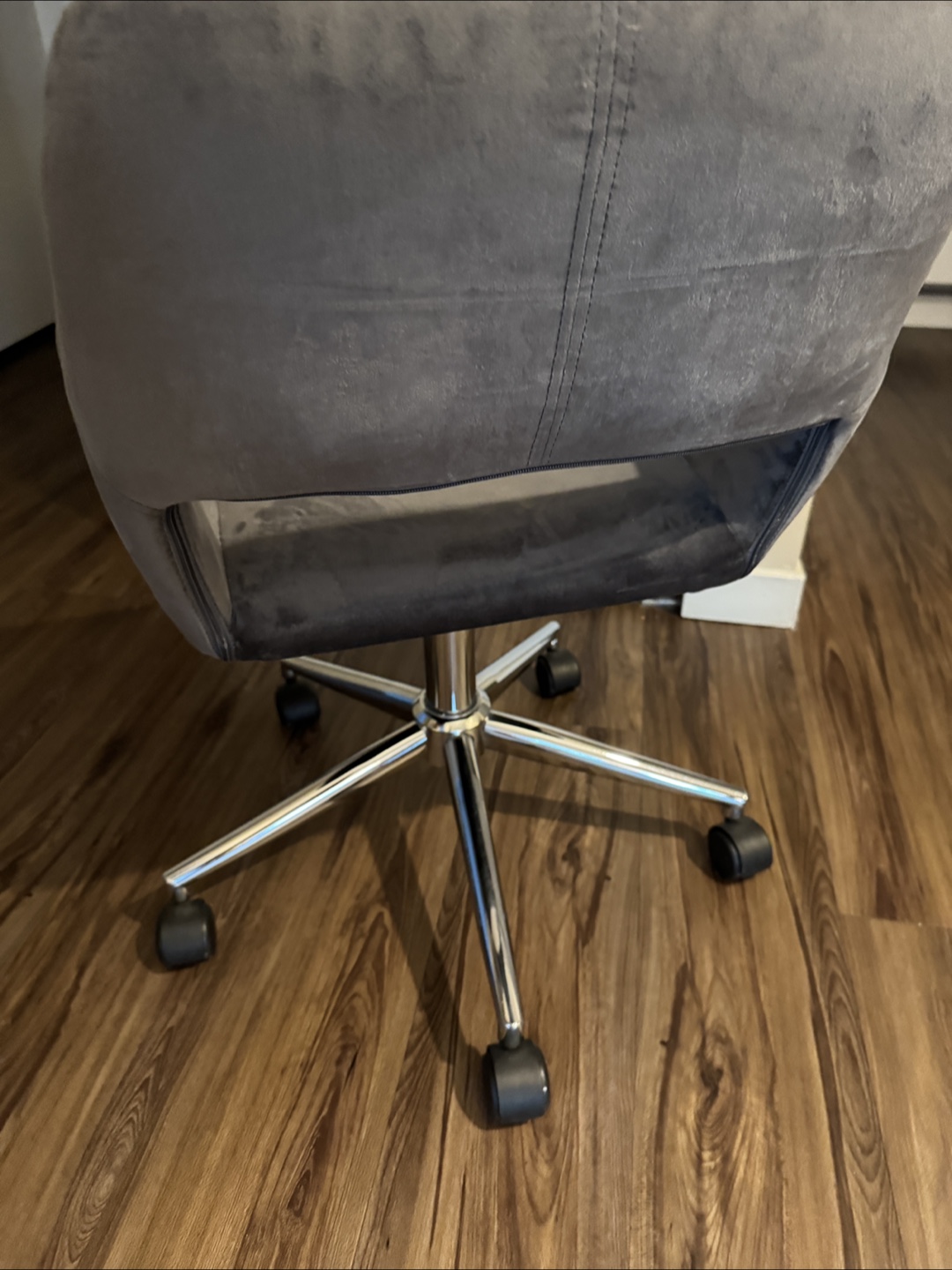 Grey Velvet Office Chair - photo 2
