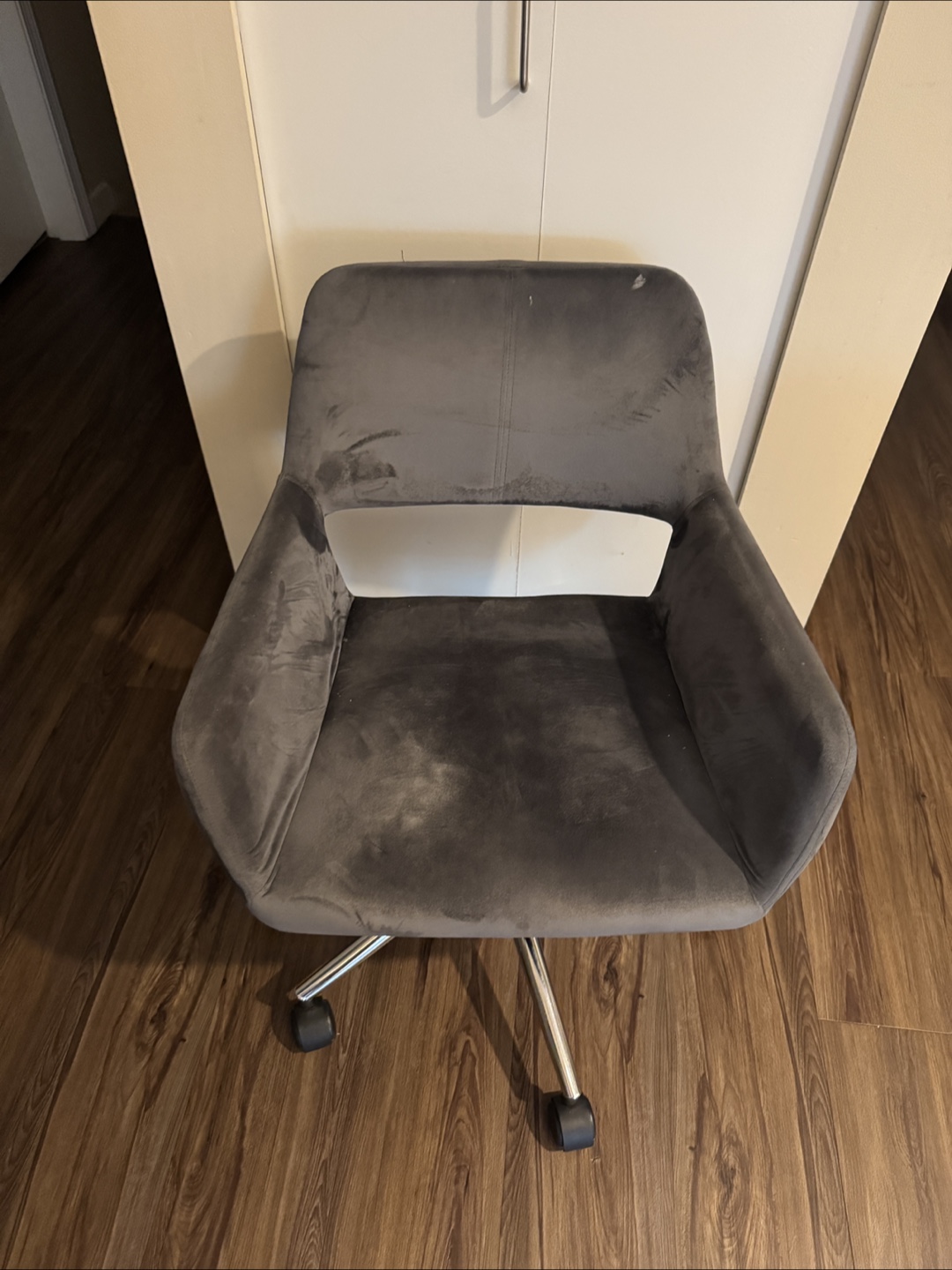 Grey Velvet Office Chair