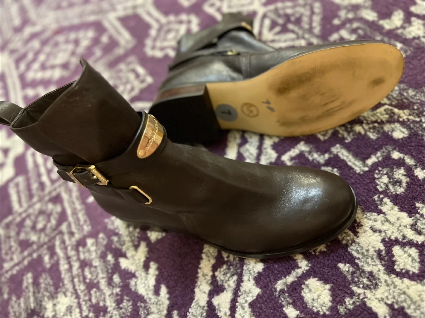 Michael Kors Brown Leather Ankle Boots - Size 7 image indicator(3)