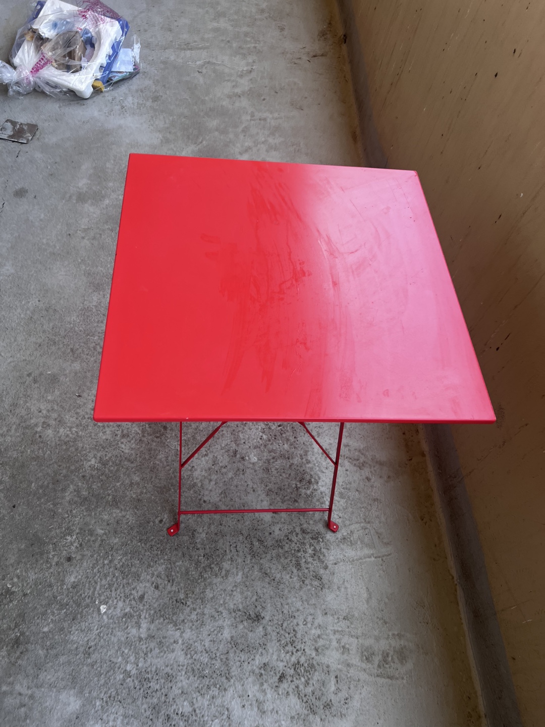 Red Folding Bistro Table