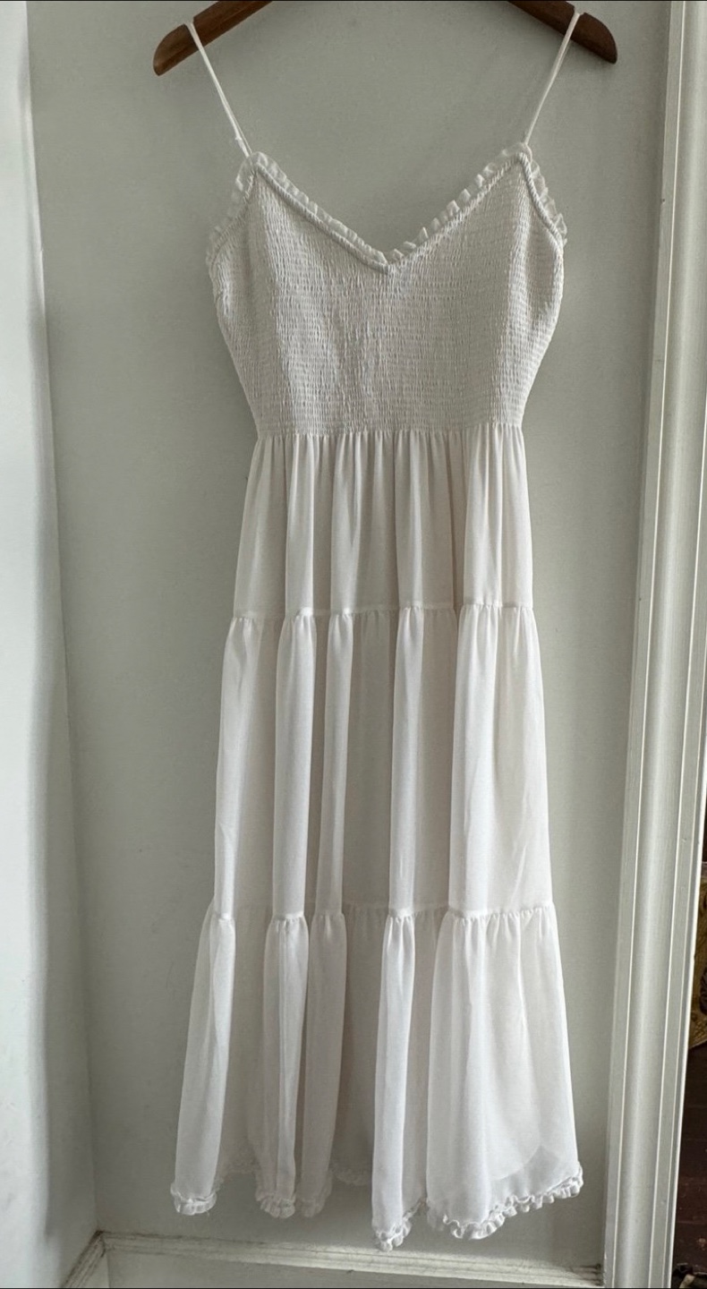 Aritzia Wilfred Tuberose Dress White Midi Dress Dress - Size S