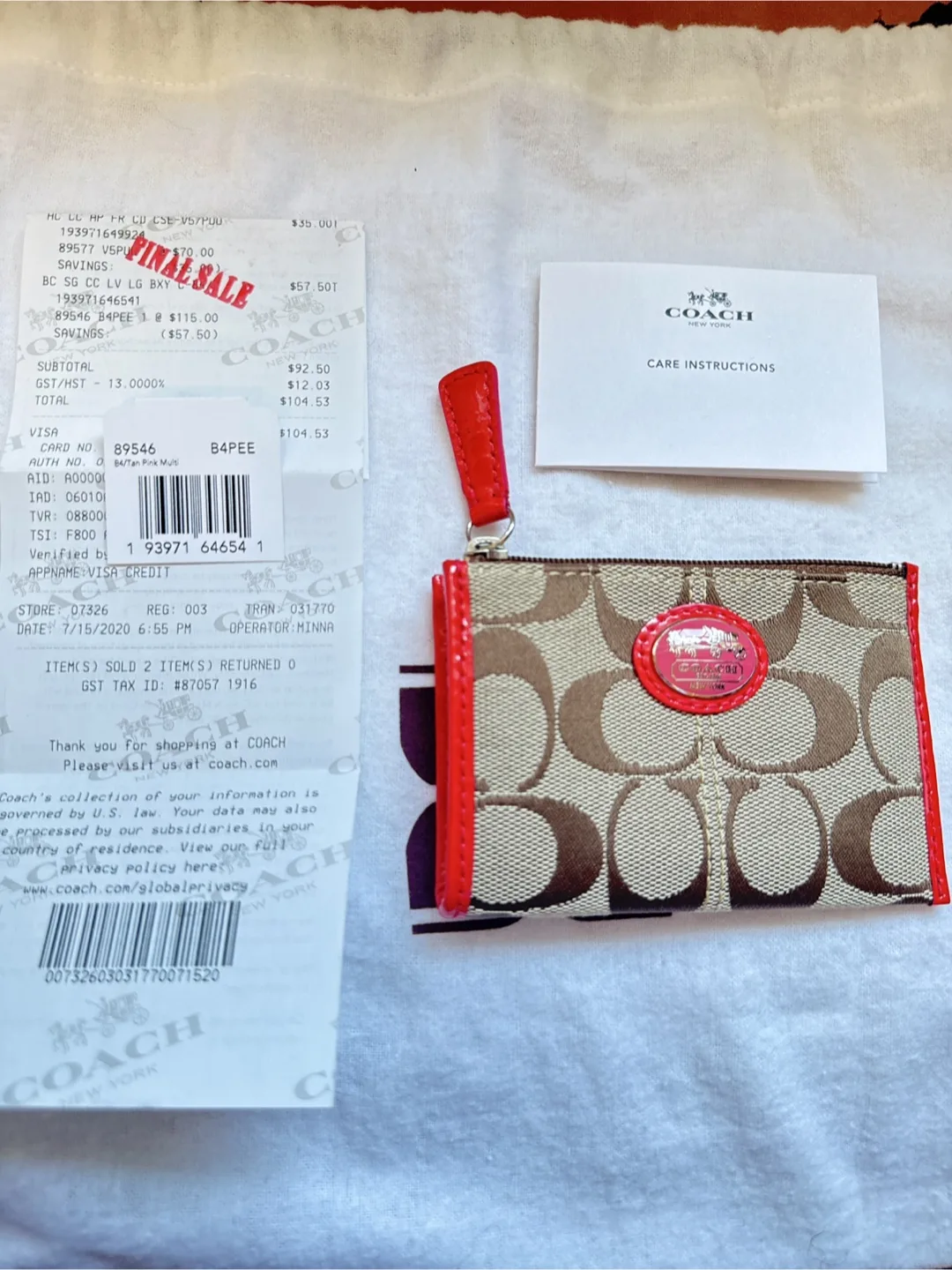 Coach Coin  Card  pouch with Signature Pattern image indicator(2)