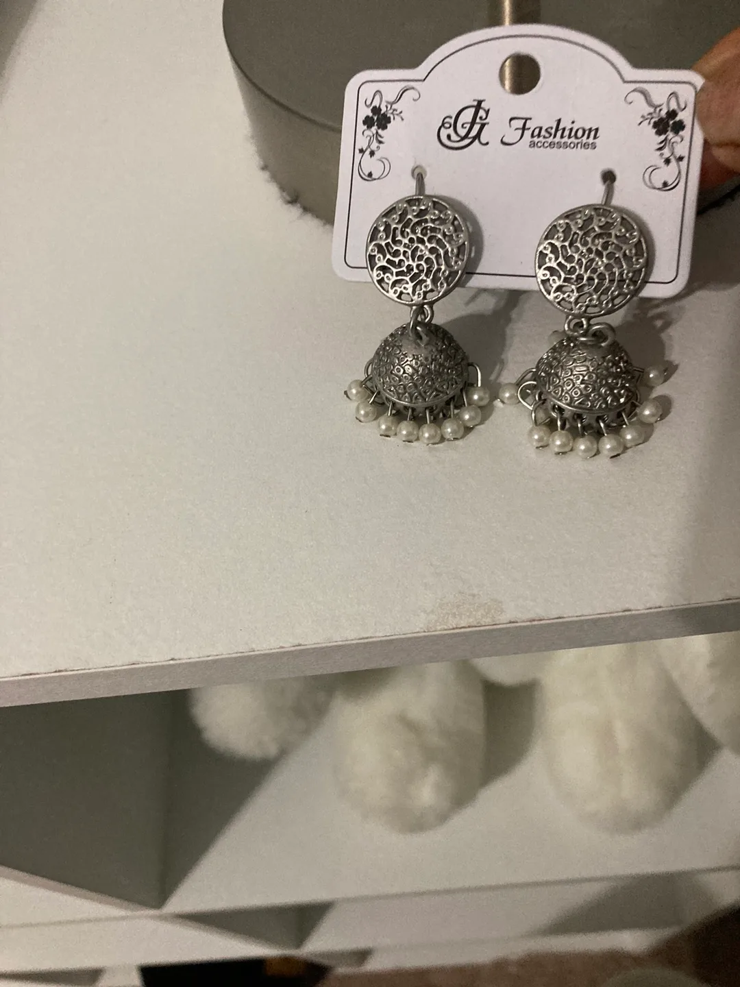 Fashion Accessories Jhumka Earrings - Silver thumbnail