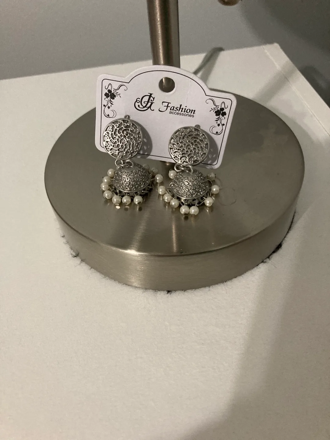 Fashion Accessories Jhumka Earrings - Silver image indicator(2)