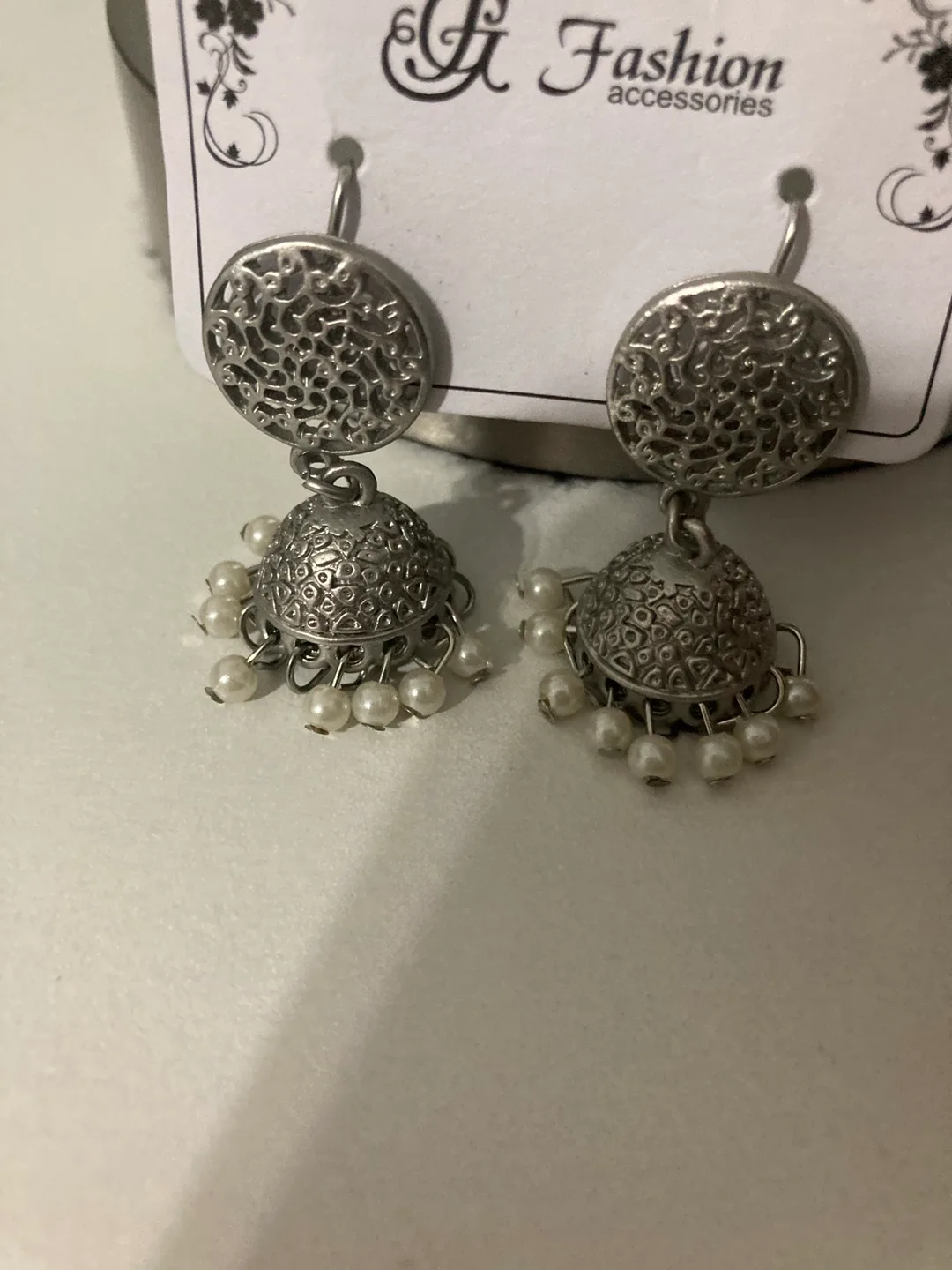 Fashion Accessories Jhumka Earrings - Silver image indicator(4)