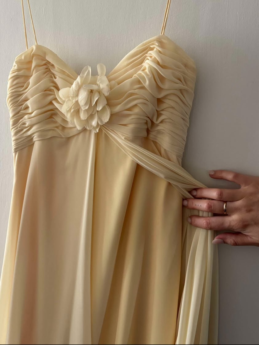 Badgley Mischka butter yellow bridesmaid wedding guest dress - photo 3