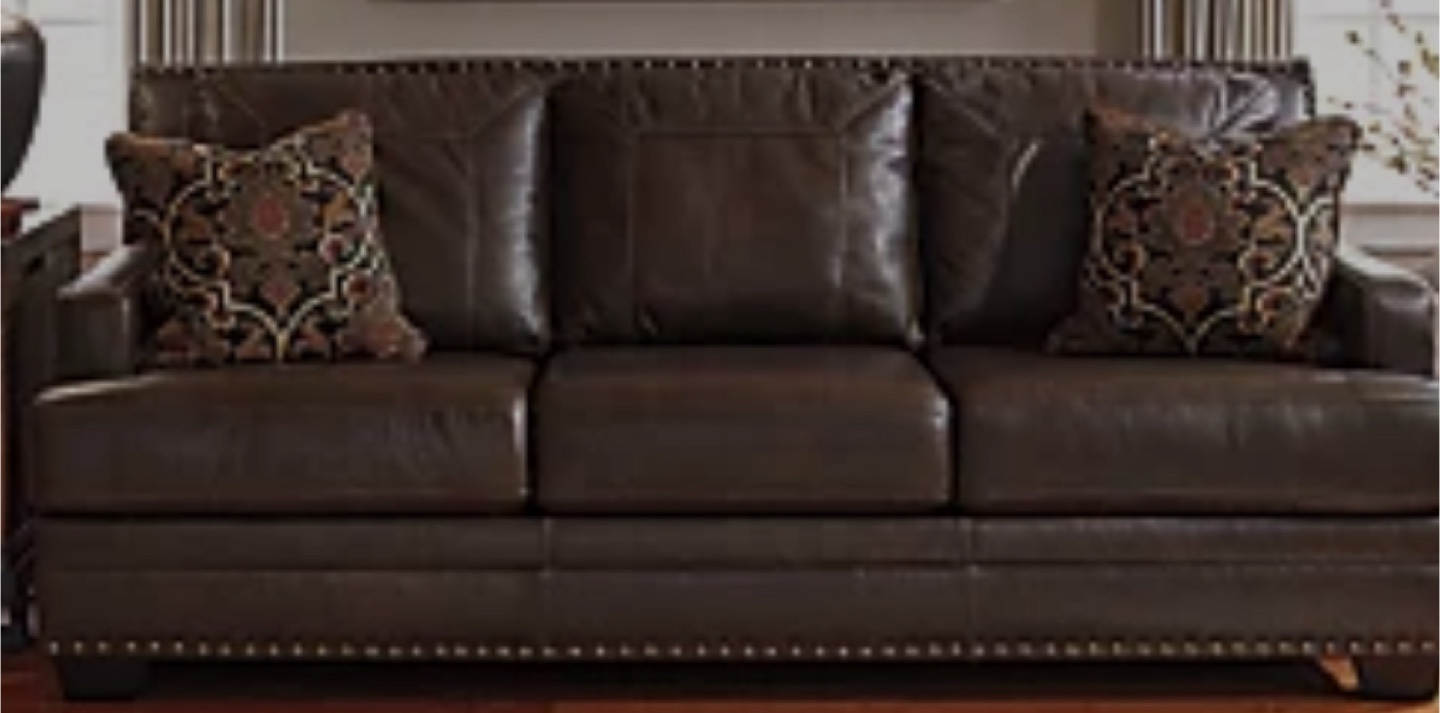 Leather pull out couch (Queen)