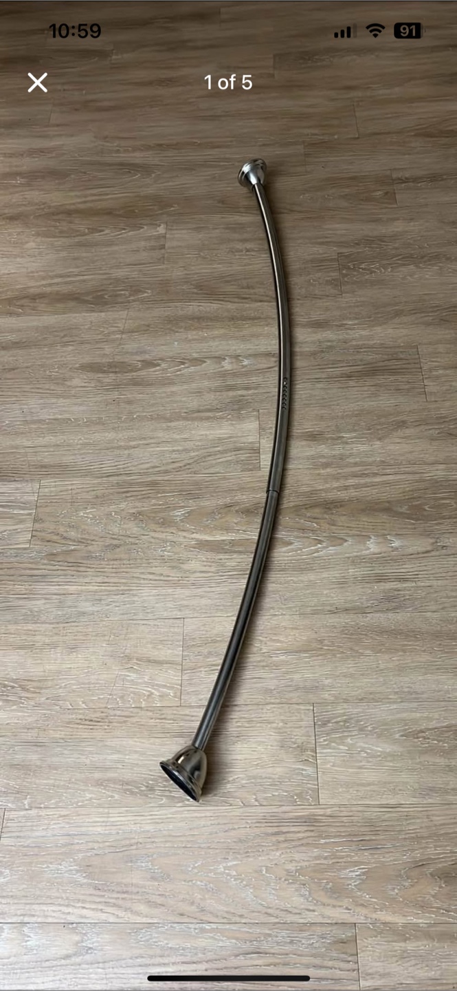 Curved Shower Curtain Rod - Silver