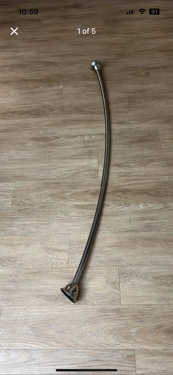 Curved Shower Curtain Rod - Silver