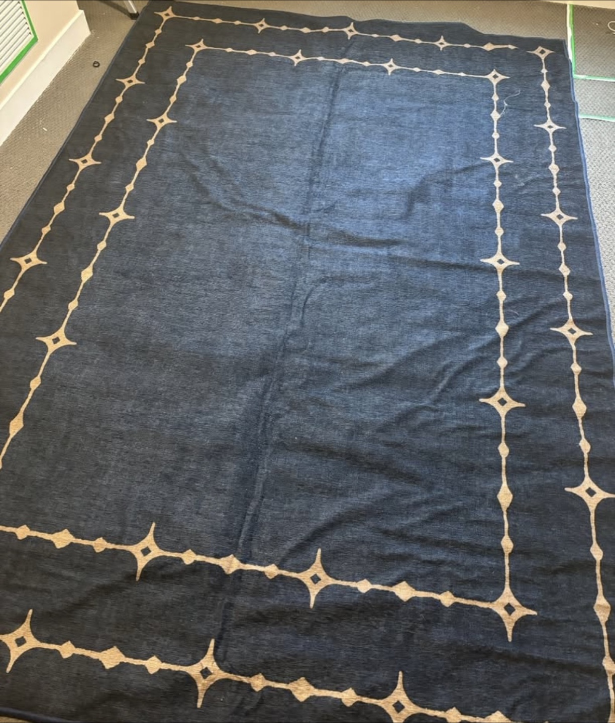 Ruggable Sparkle Bordert Dark Navy Rug 6x9ft