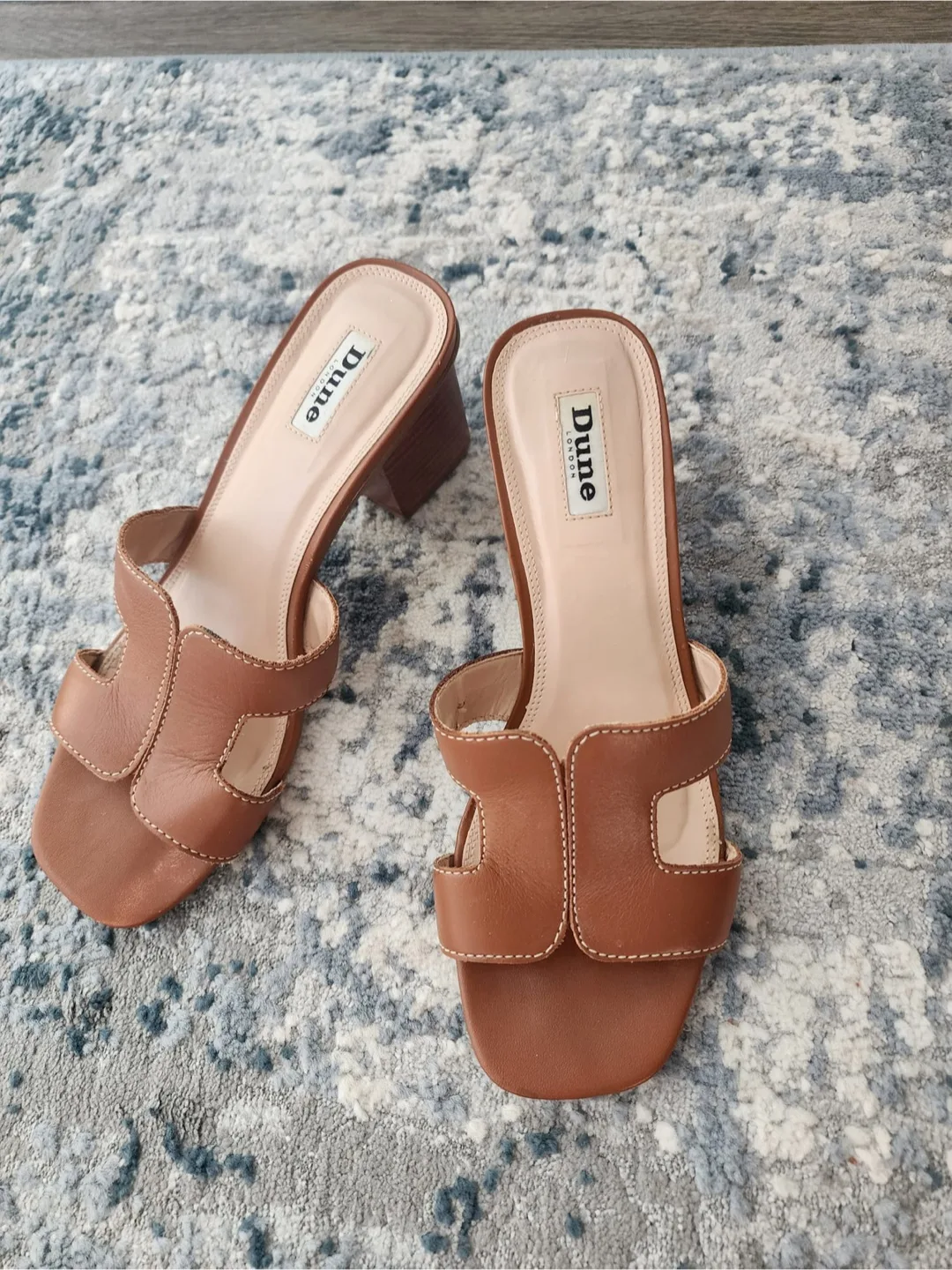 Dune London Brown Leather Heeled Sandals thumbnail