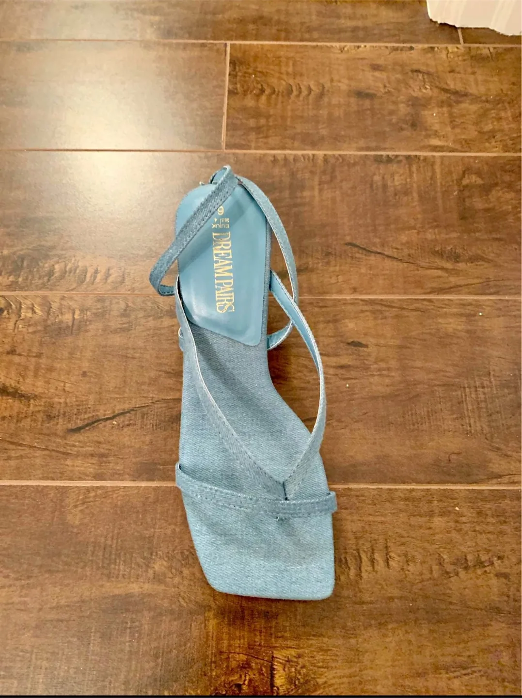 Dream Pairs Blue Denim Heels thumbnail