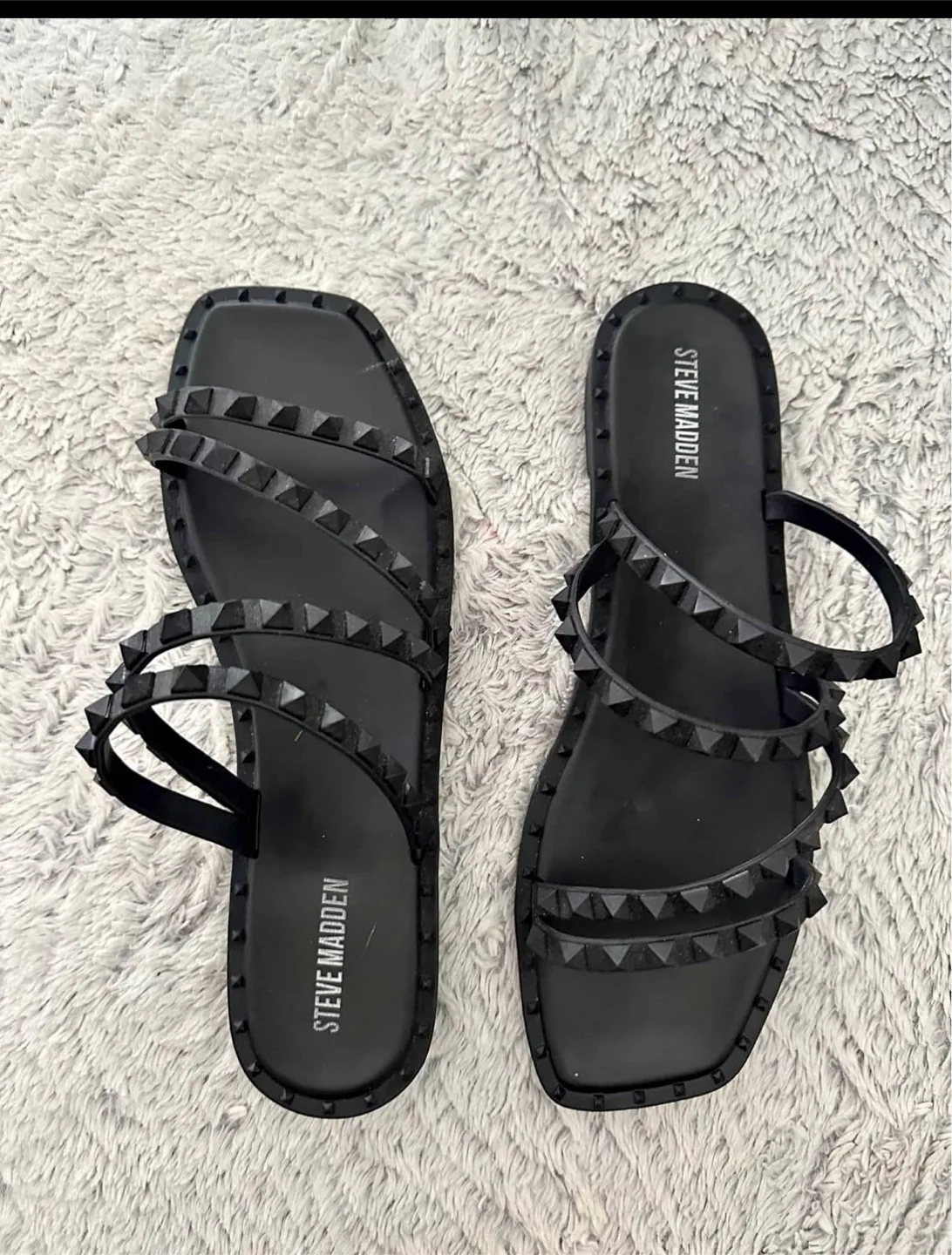 Steve Madden Black Studded Sandals thumbnail