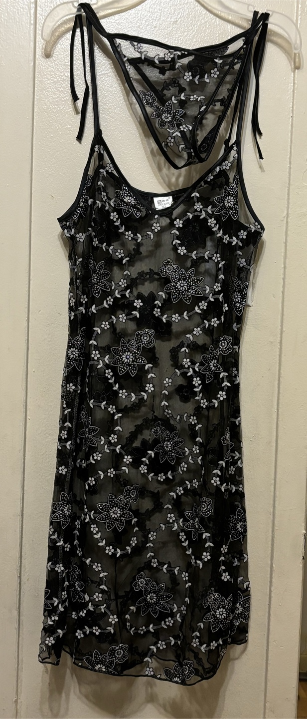 Sheer Black Floral Lingerie Set