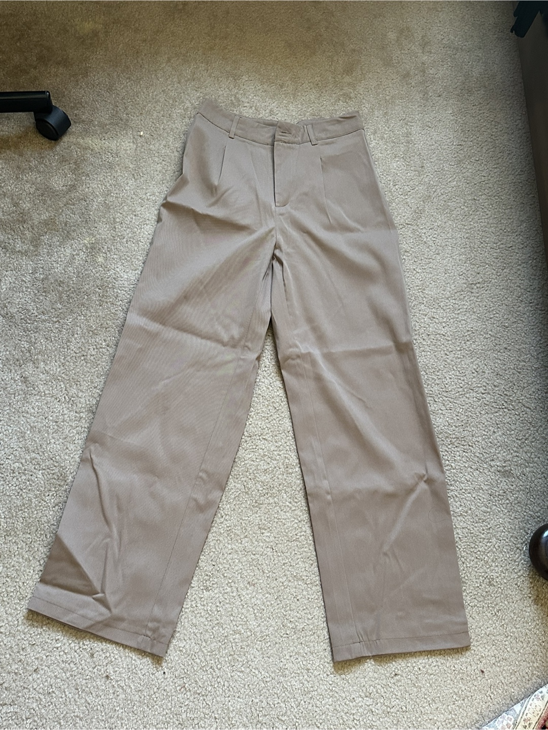 Beige Wide Leg Business Pants