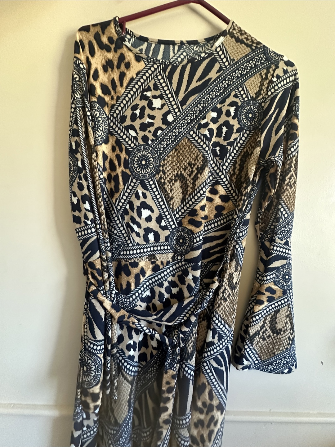 Animal Print Long Sleeve Dress