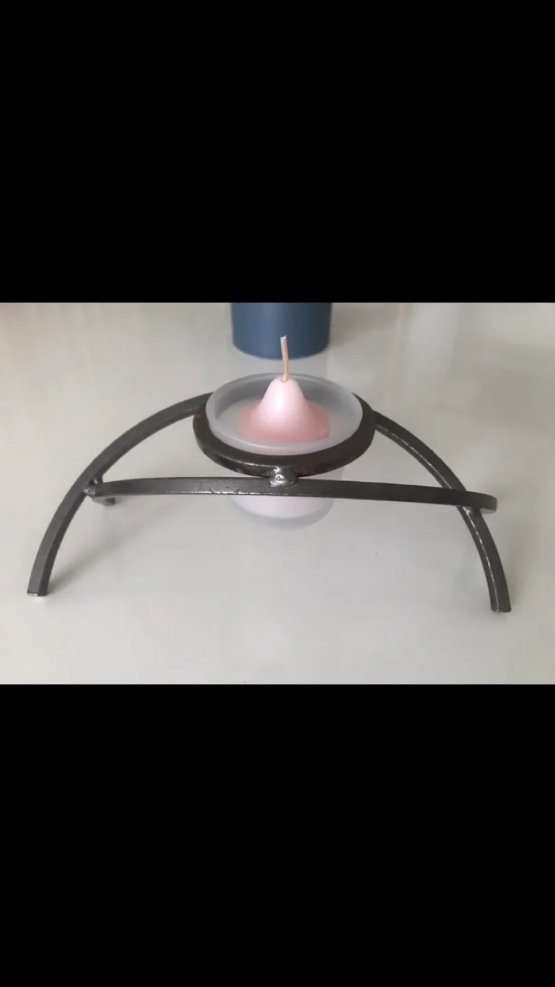Candle Holder- Wrought-iron & Glass + *Scented Votive* thumbnail