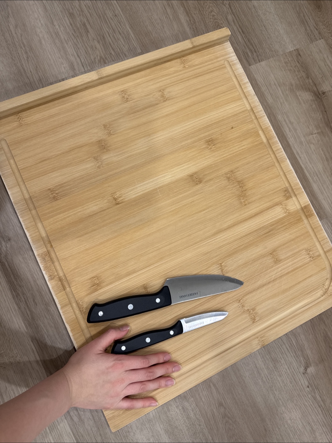 Farberware Bamboo Cutting Board with Knives