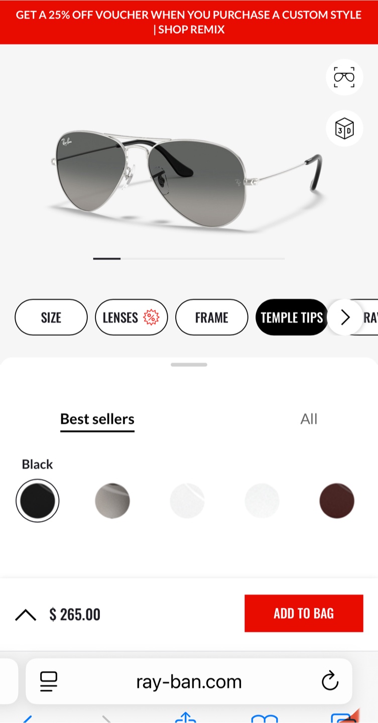 Ray-Ban Aviator Sunglasses with Case