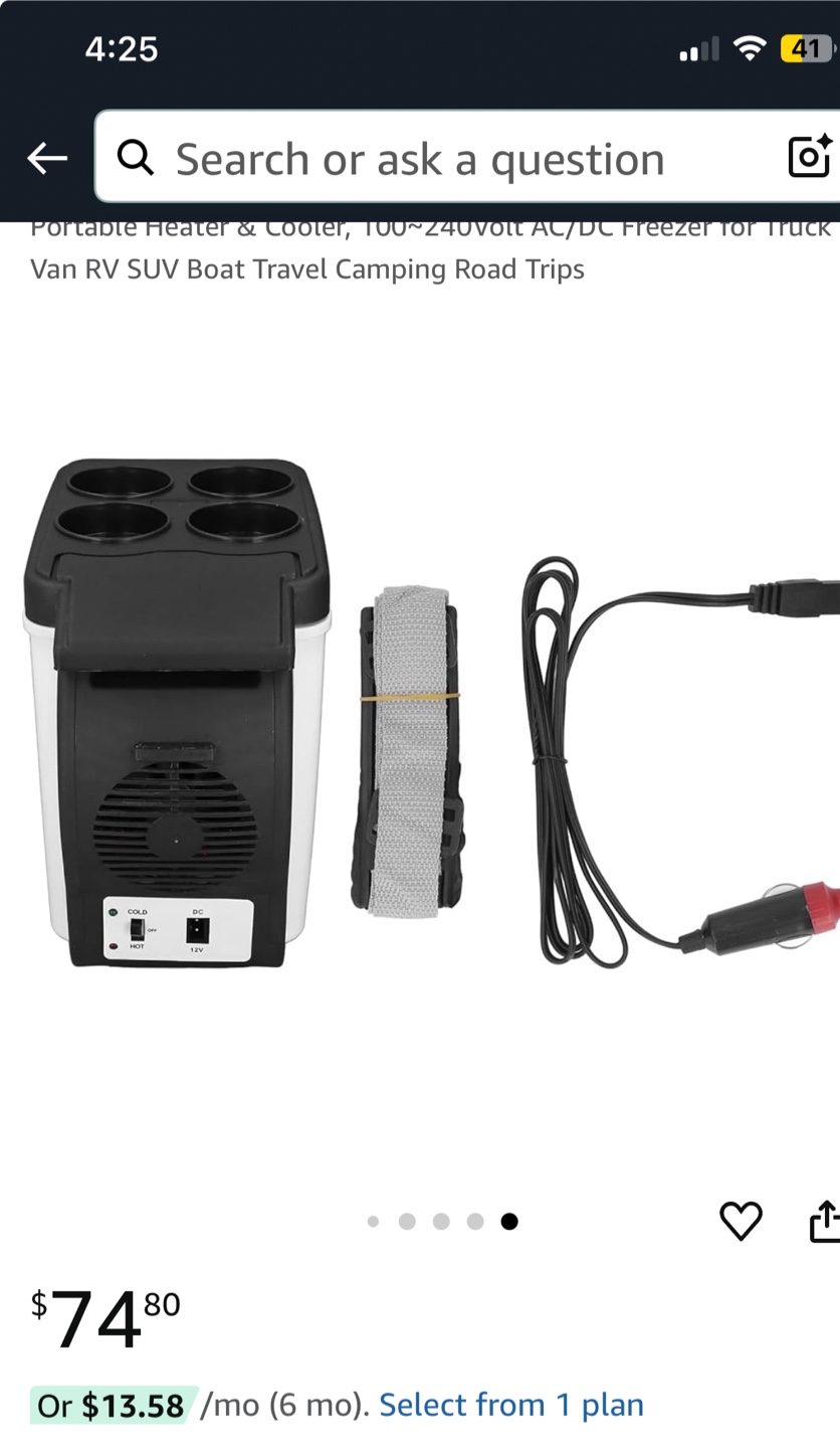 Portable Electronic 6L Cooling & Warming Refrigerator