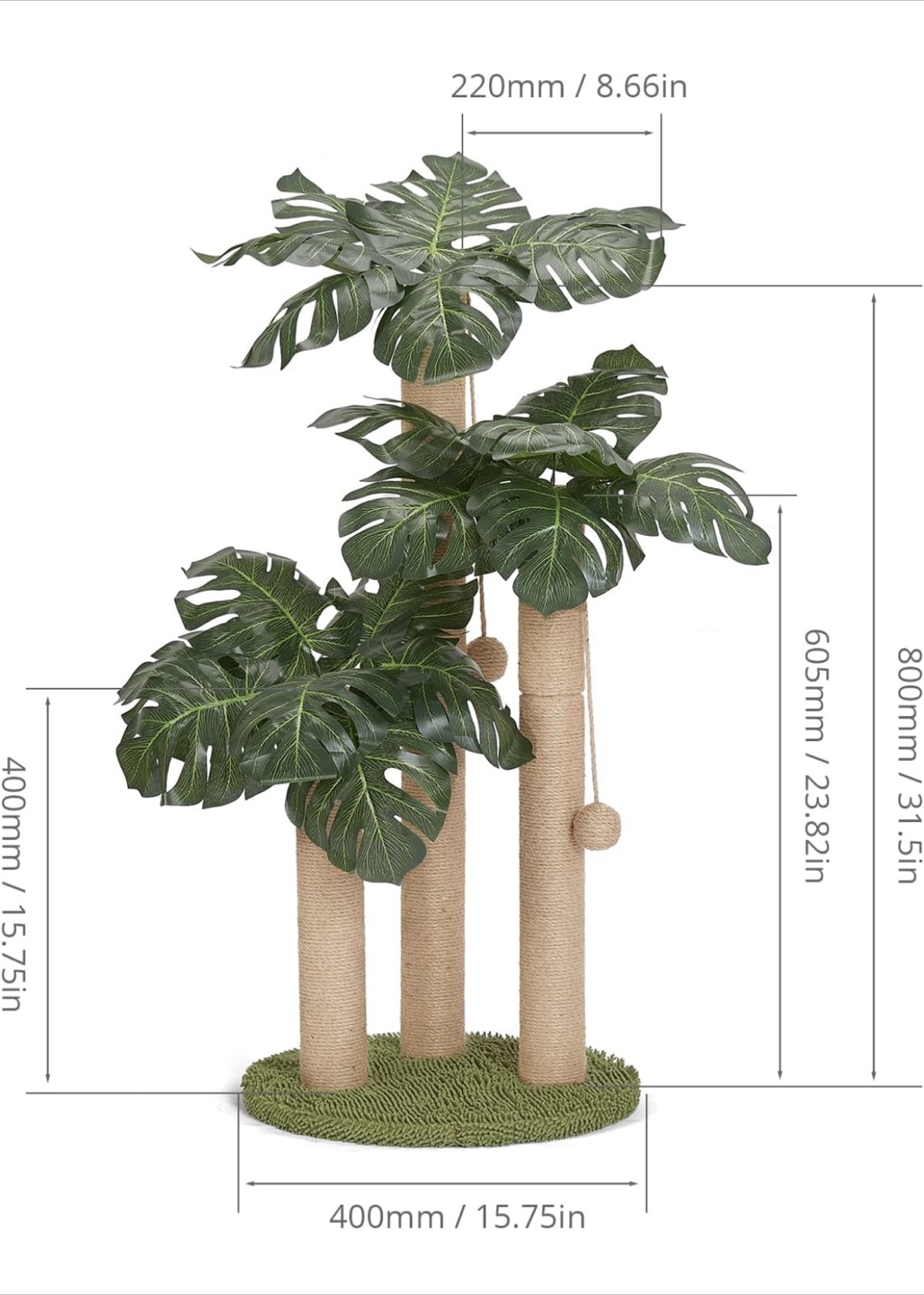 🐾 Jungle-Inspired Cat Scratching Post – Stylish & Functional 🐾 - photo 2