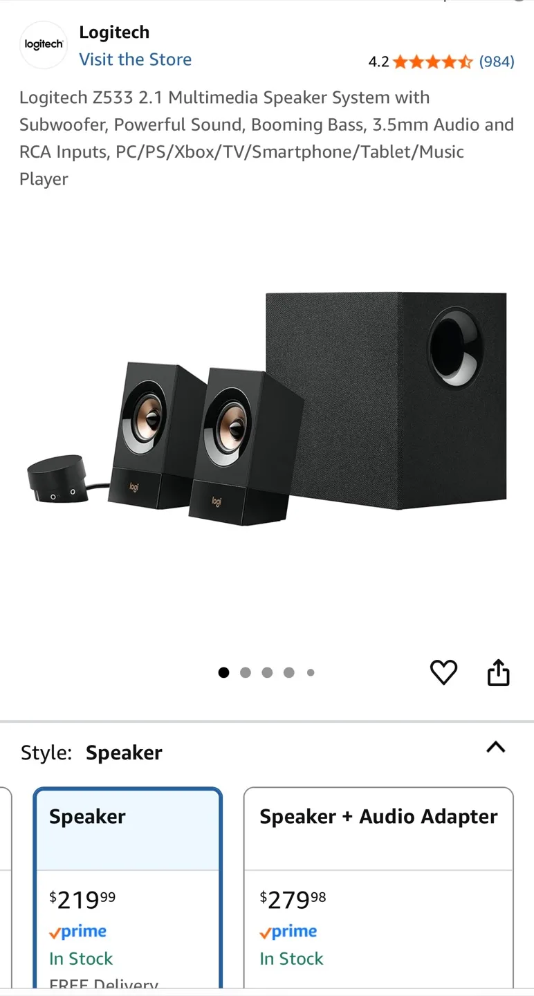 Logitech Z533 Multimedia 2.1 Speakers thumbnail