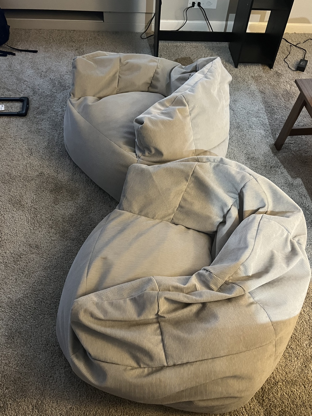 Two Corduroy Bean Bag Chairs - Comfy! - photo 2