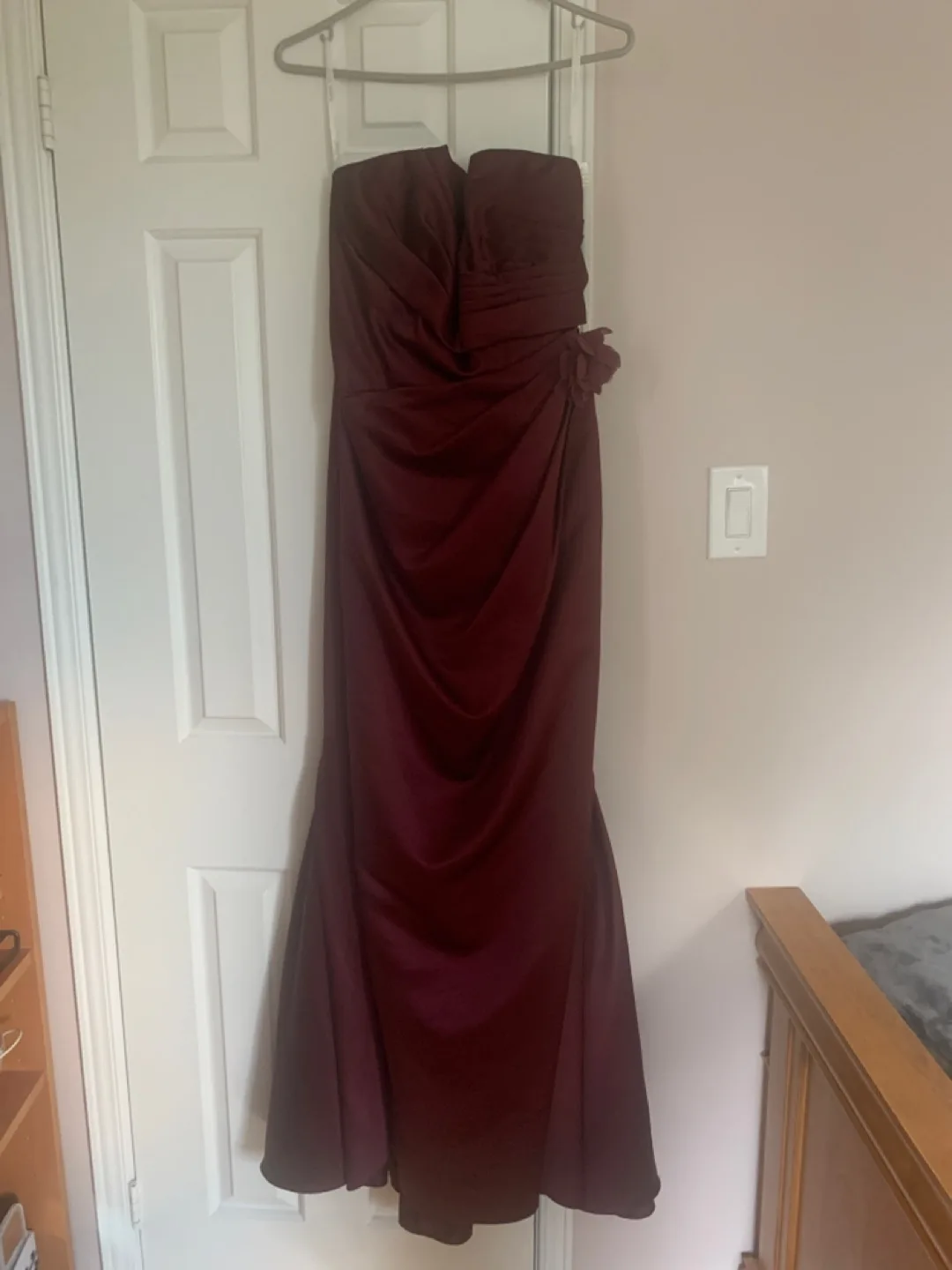 Sophia Tolli Burgundy Dress - Size 14 thumbnail