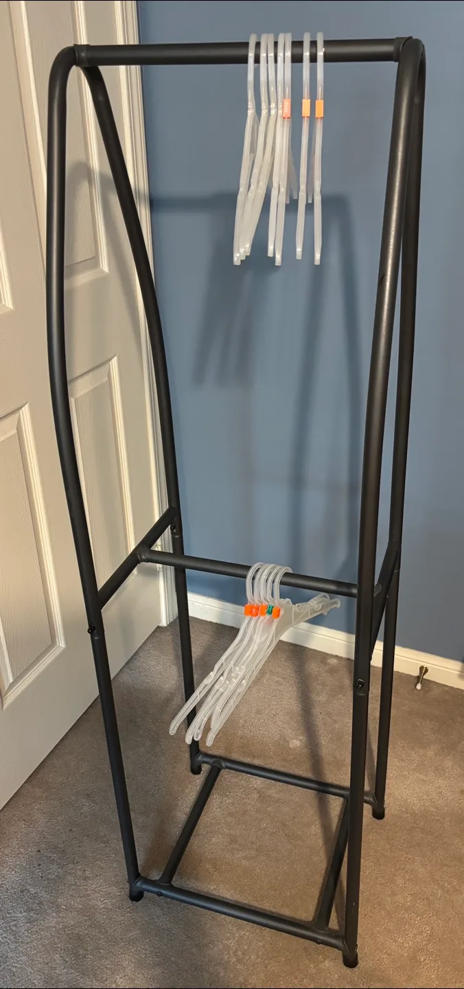 Beautiful Black Metal Garment Rack (56” x 18” x 14”) thumbnail
