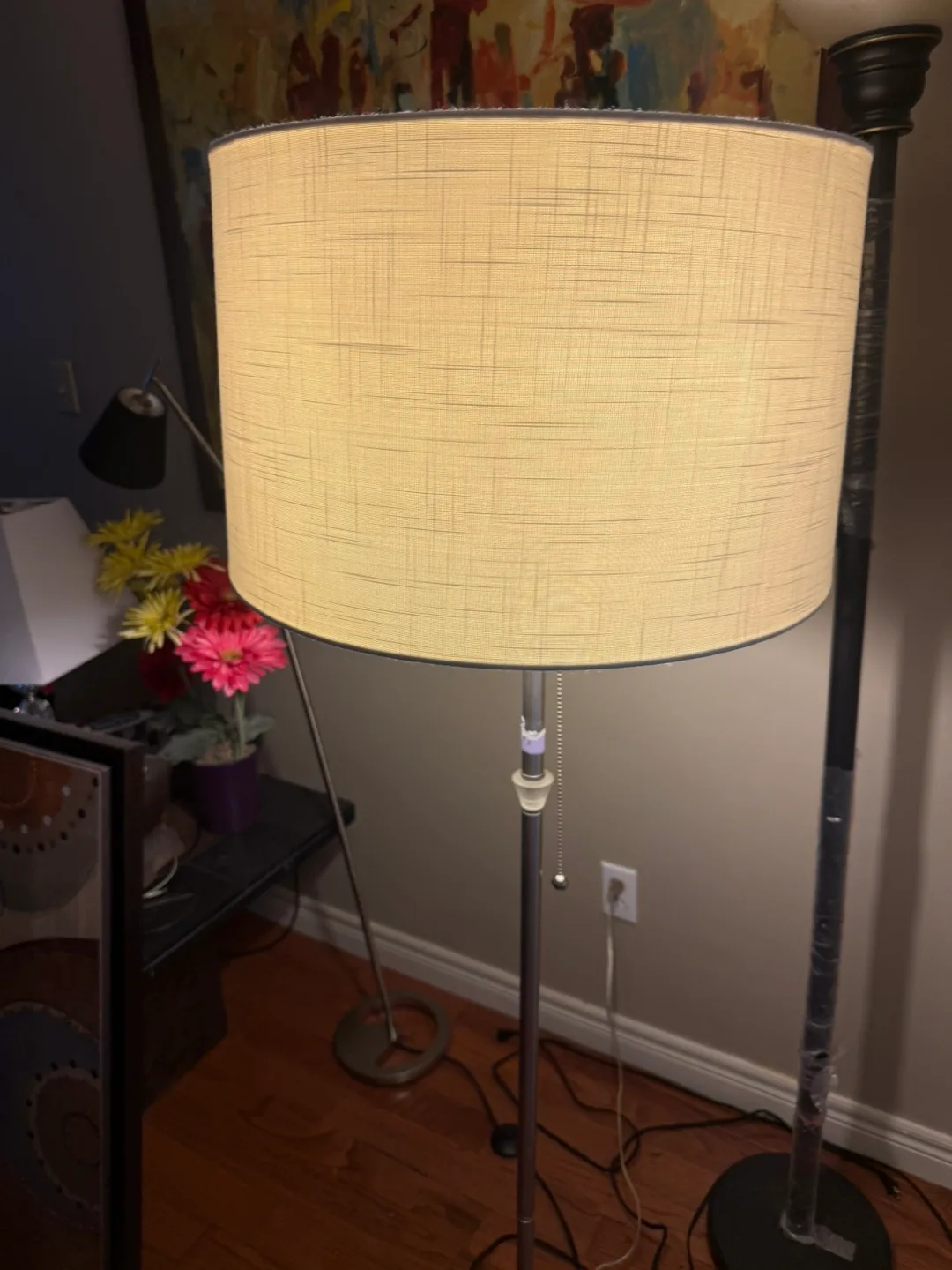 Floor Lamp with Beige Shade thumbnail