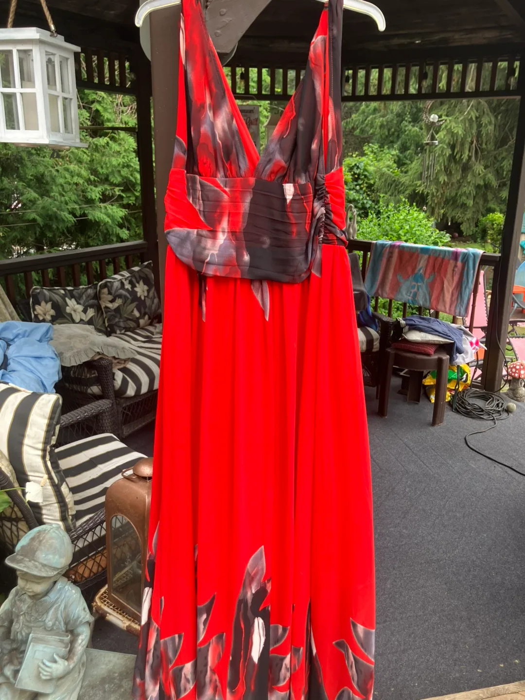 Beautiful Red Halter Dress - Size 16 thumbnail