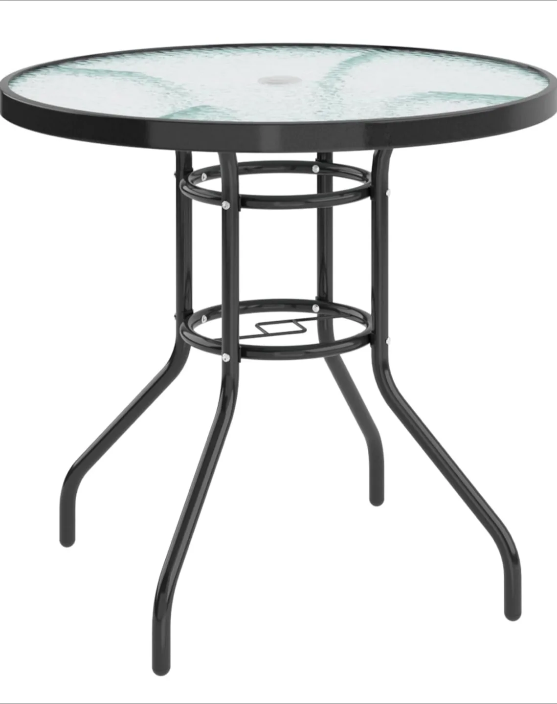 Outdoor Round Glass Patio Table - 31.4 in thumbnail
