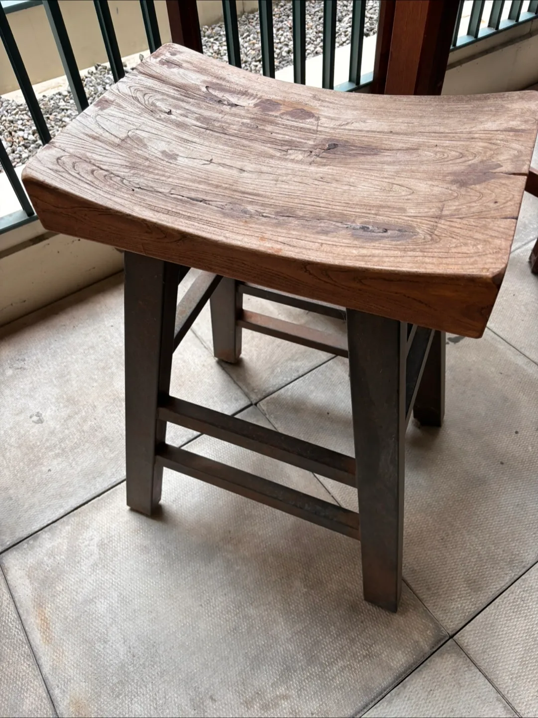 Rustic industrial Bar Stool  metal dnd wood thumbnail