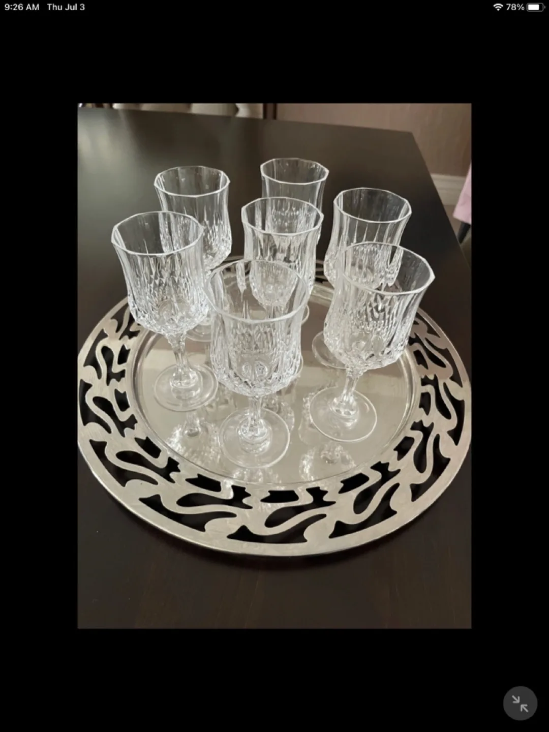 Set of 7 Cristal d’arques longchamp Wine Glasses image indicator(2)