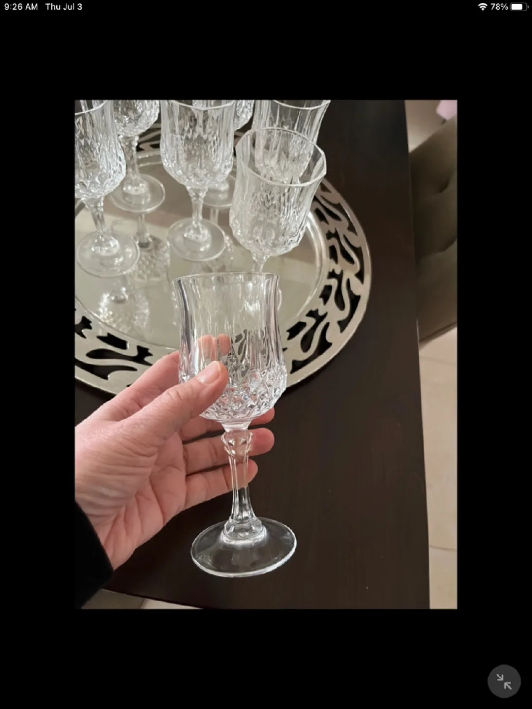 Set of 7 Cristal d’arques longchamp Wine Glasses image indicator(3)