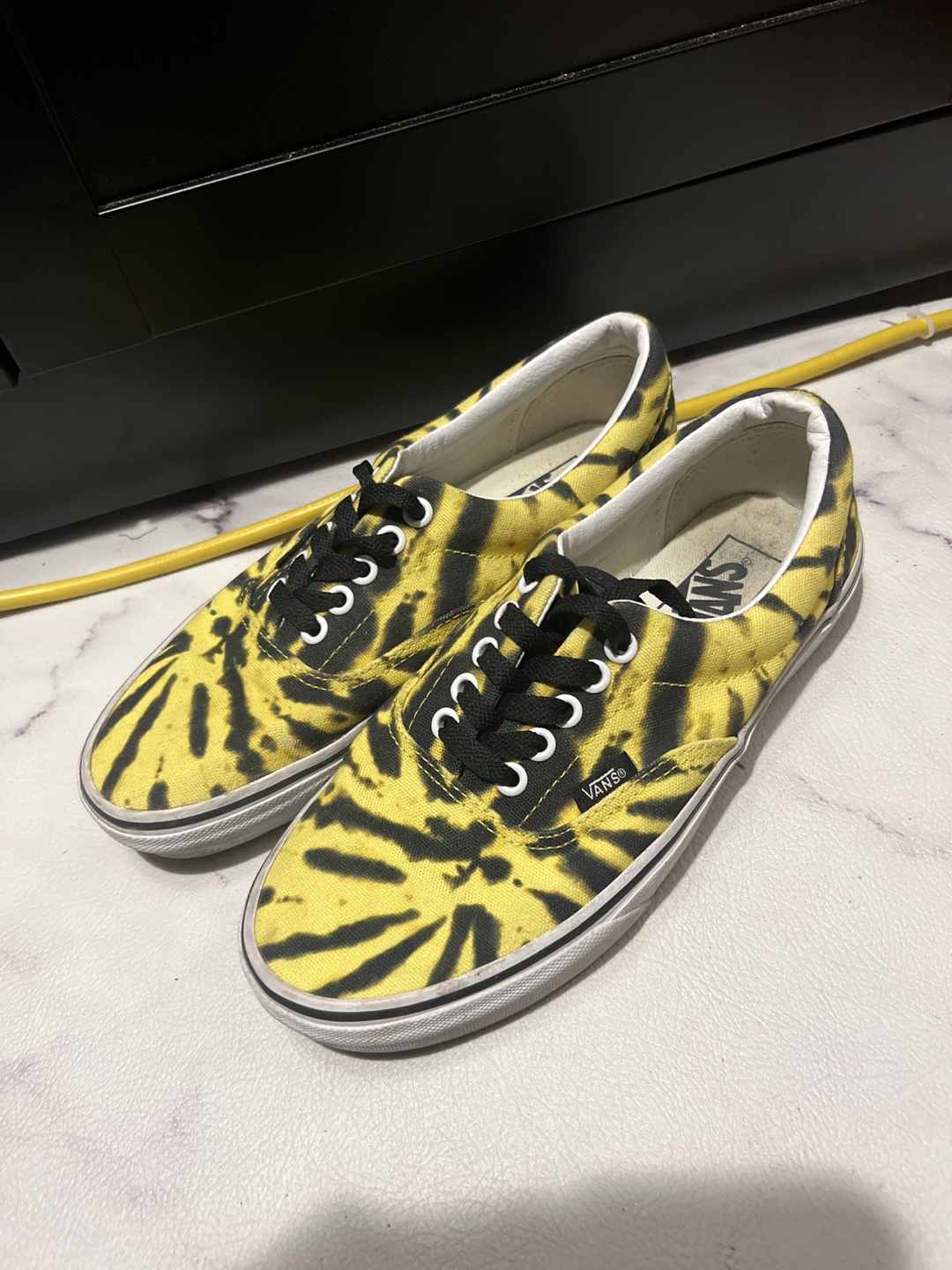 Vans Era Yellow/Black Tie-Dye Shoes