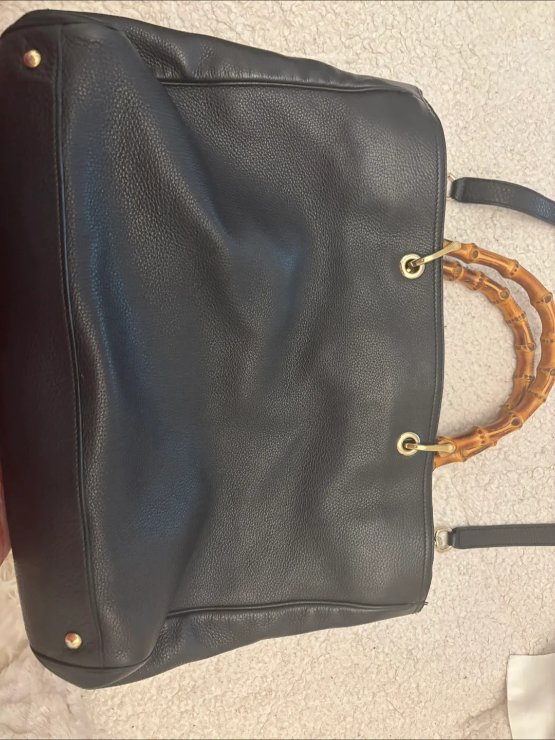 Gucci Bamboo Black Leather Tote Bag image indicator(5)