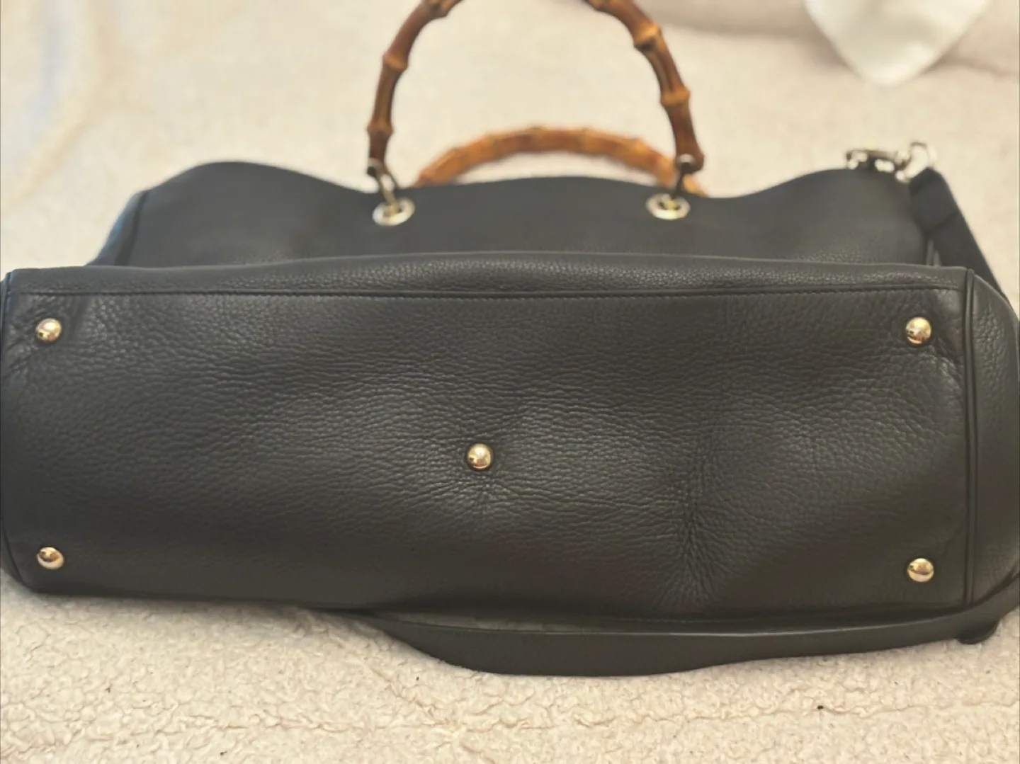 Gucci Bamboo Black Leather Tote Bag image indicator(2)
