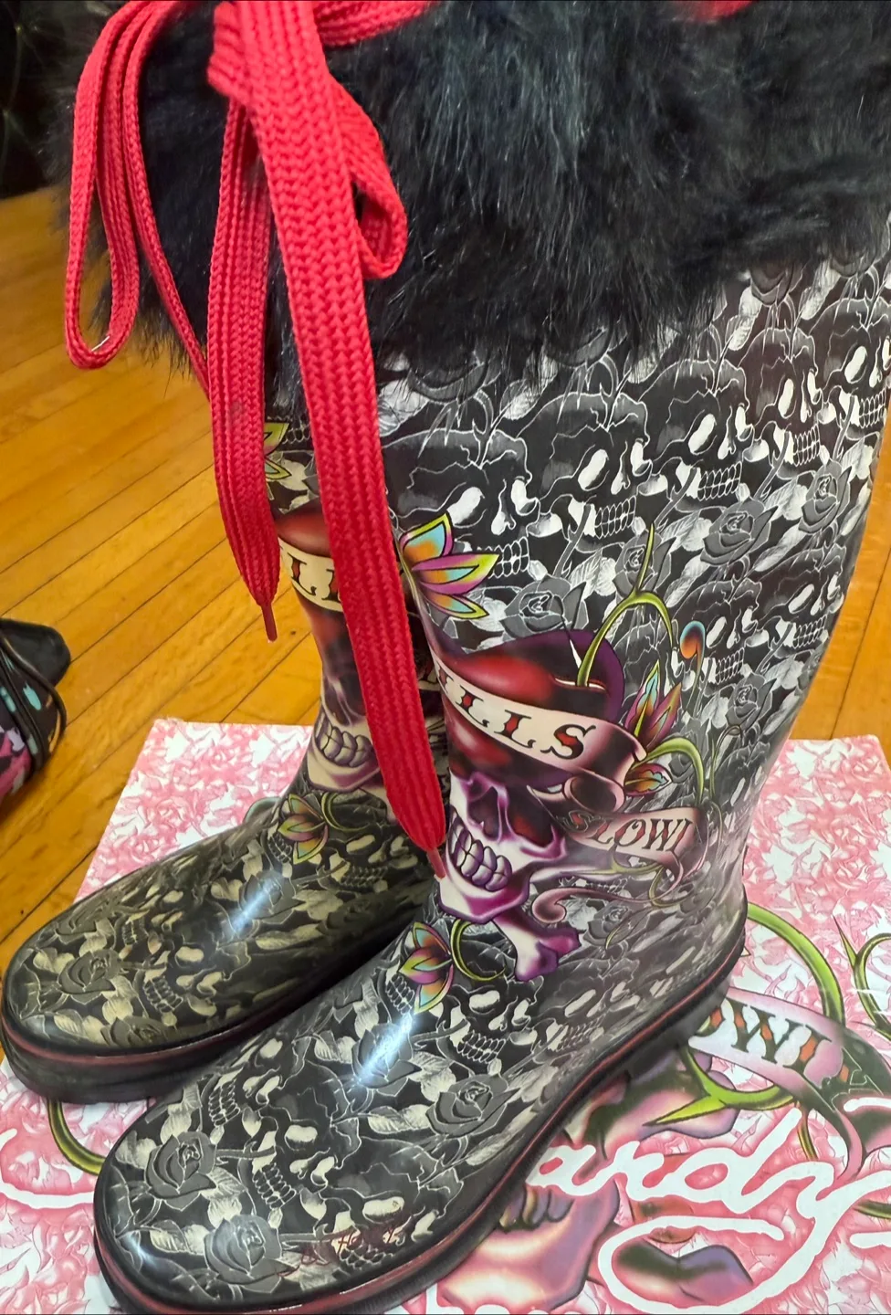 Ed Hardy Lulea Black Boots US 8 image indicator(2)