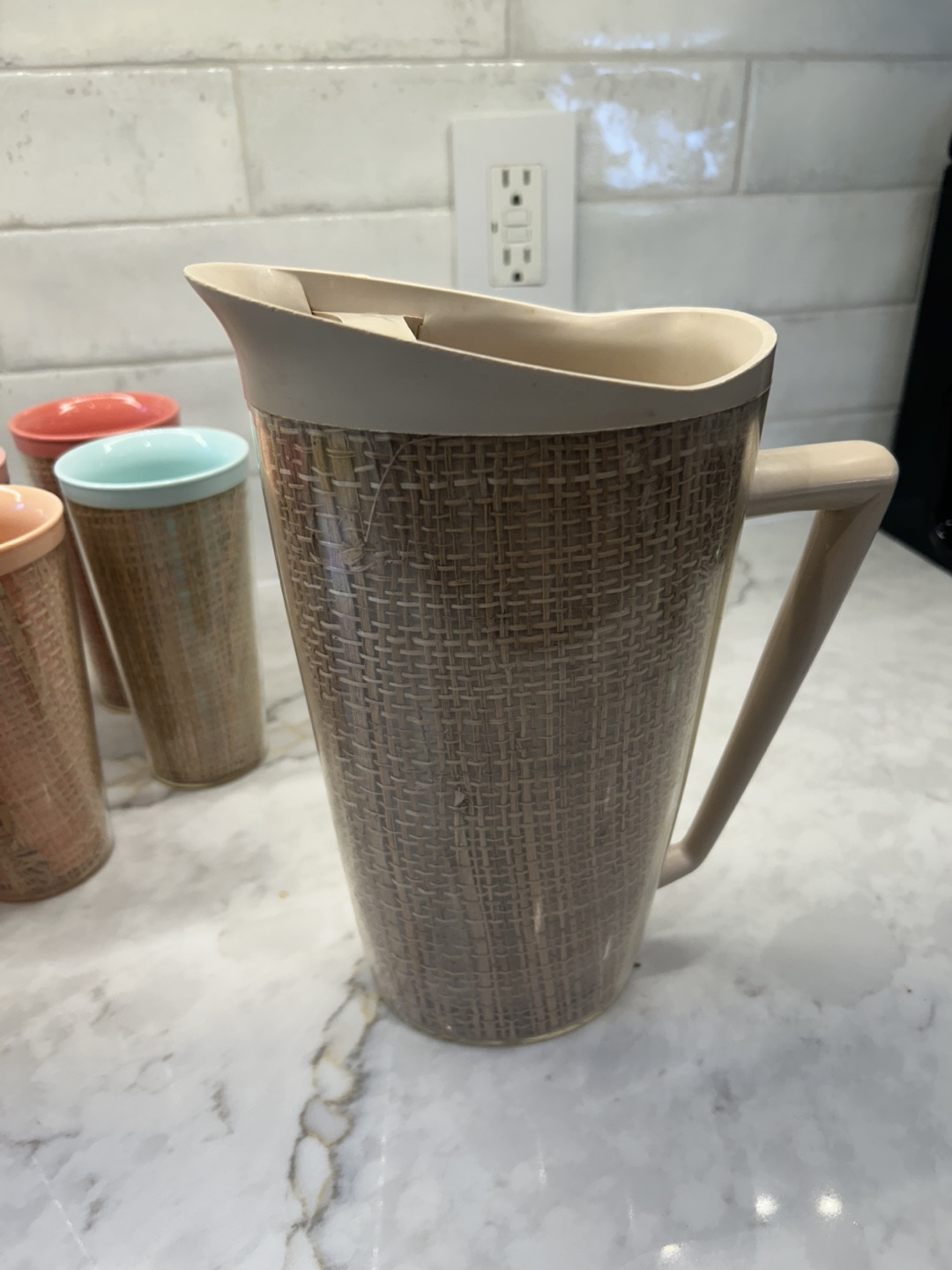 Vintage burlap raffia ware from the 1950’s /60’s - photo 4