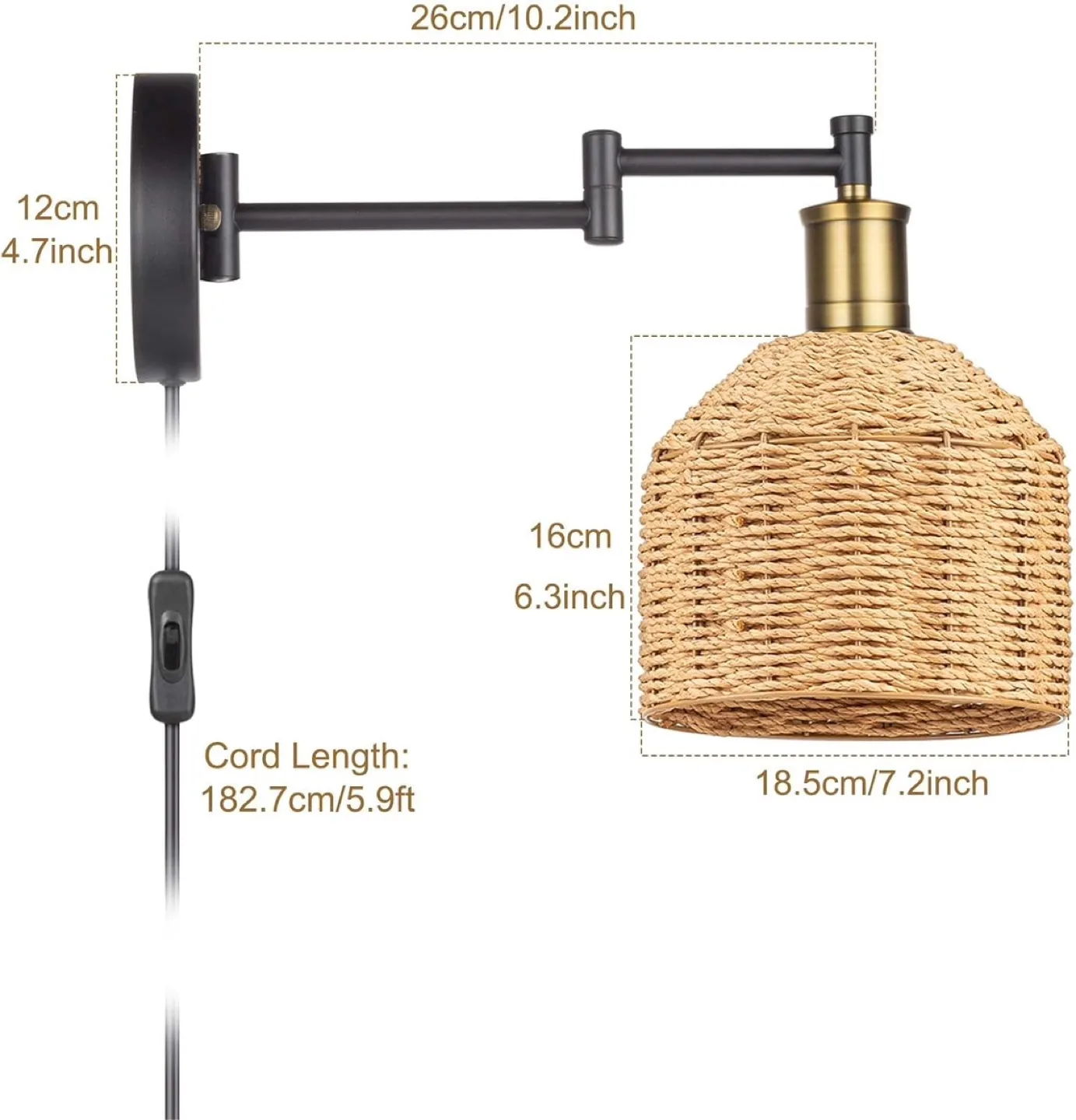 Woven Wall Sconce - Rustic/vintage looking image indicator(5)