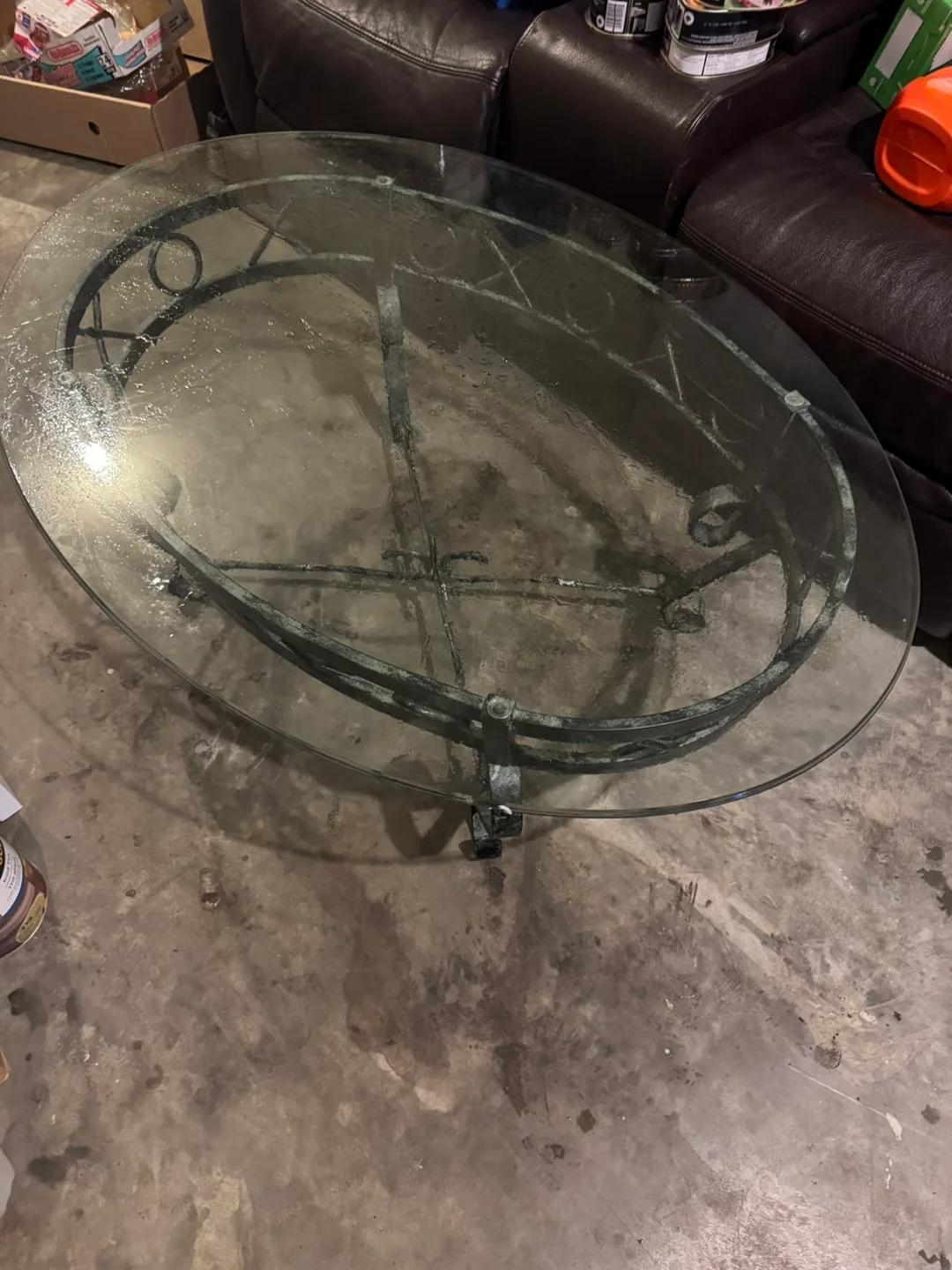 Glass Top Coffee Table - Oval Shape thumbnail