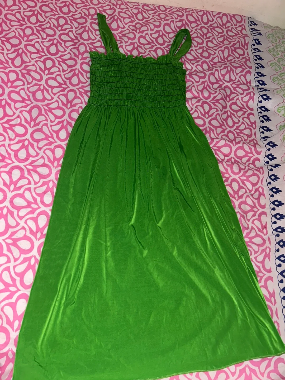 Green Dress with Shirred Bodice thumbnail