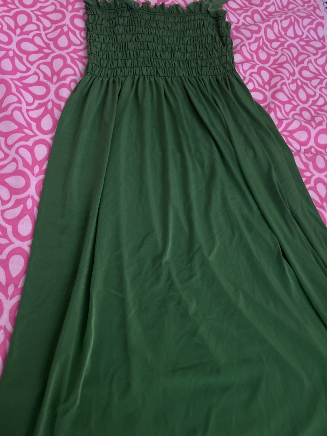 Green Dress with Shirred Bodice - photo 4