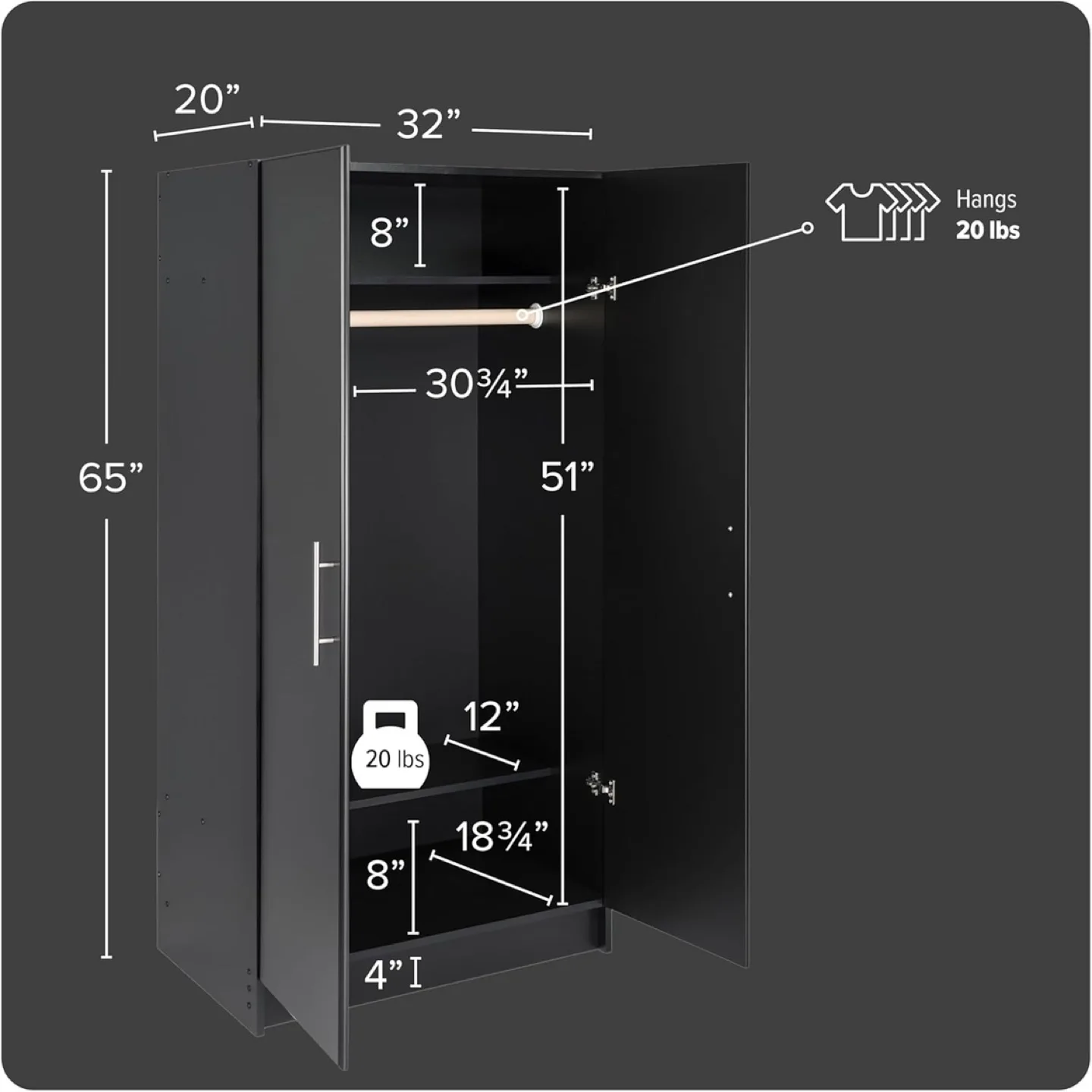 Solid Dark Brown wooden Wardrobe with Shelves image indicator(6)