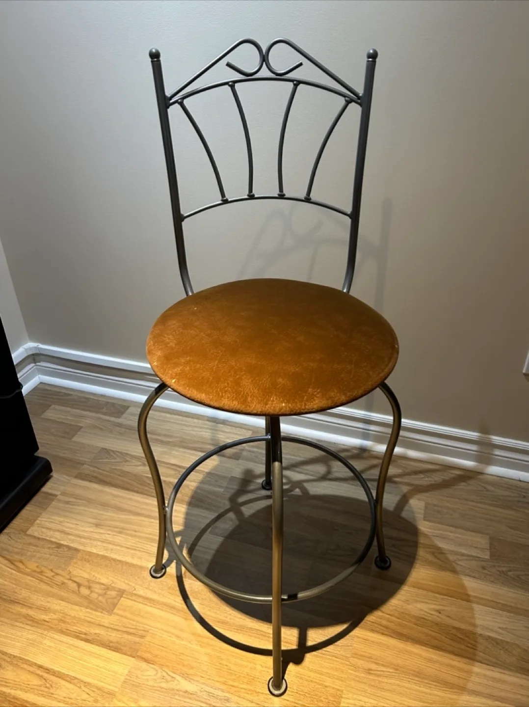 Set of 3 Bar Stools - Brown Upholstered Seats image indicator(3)