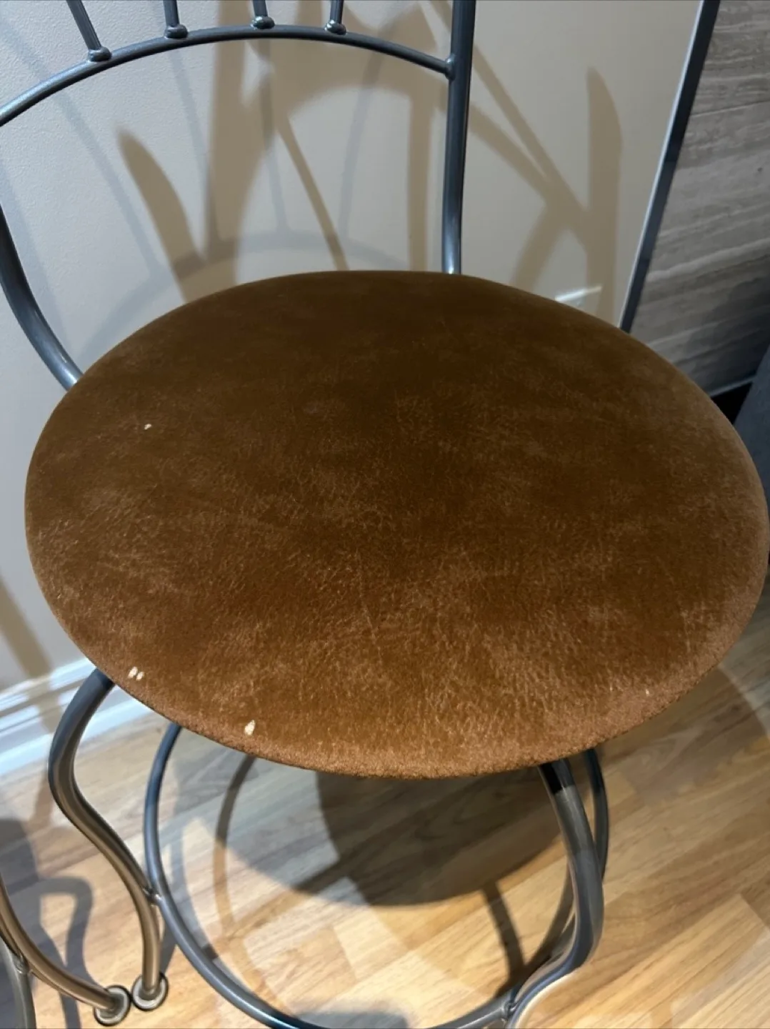 Set of 3 Bar Stools - Brown Upholstered Seats image indicator(5)