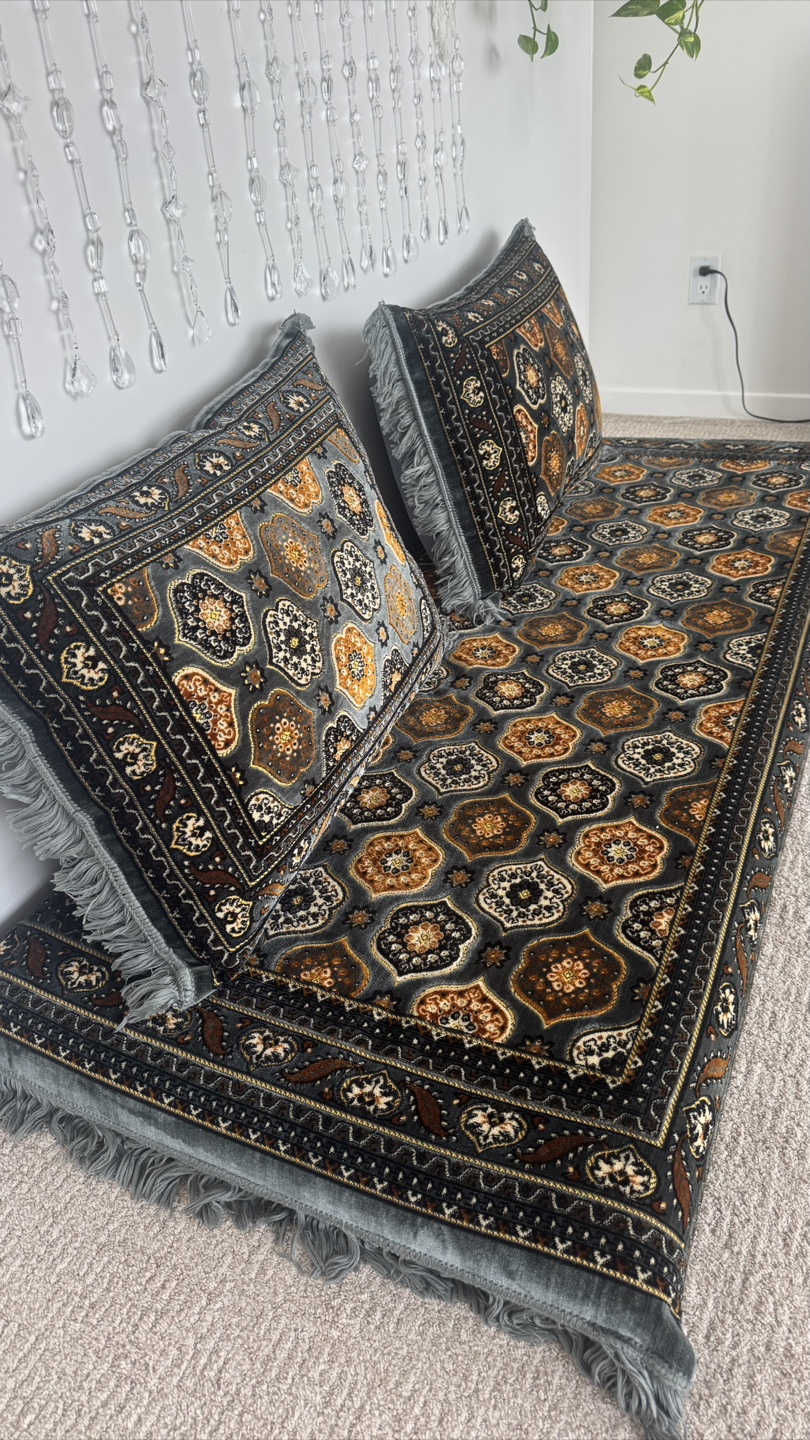 Afghan Decorative Pillow with Rug Design